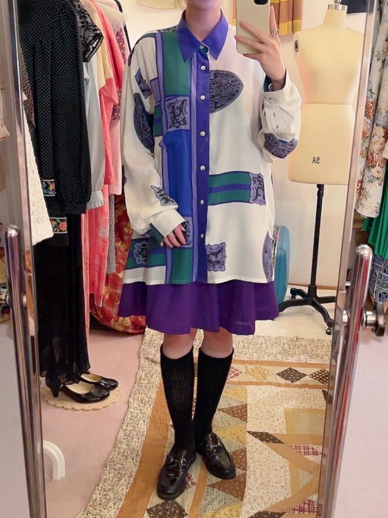 geometric pattern mens shirt