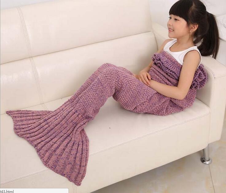 【新作】【送料無料】 春の寝具ソファマーメイドブランケットウール編み魚スタイルリトルテールブランケット暖かい眠っている子供は贈り物が大好き スプリング 春物 AL expec430775422478