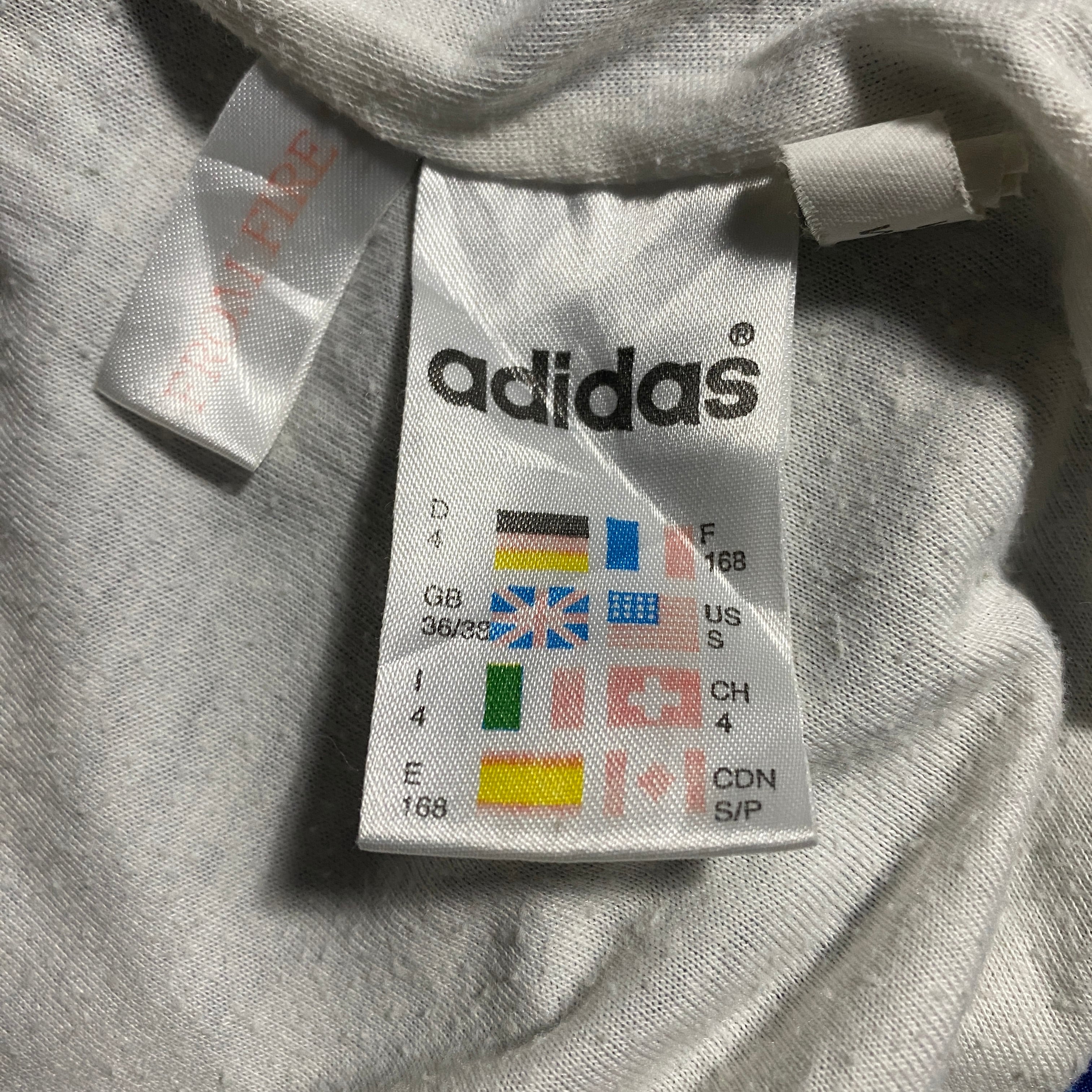 90's　adidas アディダス　トレフォイル　刺繍ワンポイント　バックロゴ　ナイロン　ジャージ　トラックジャケット