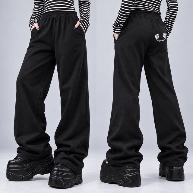 BACK FACE刺繍BLACK PANTS