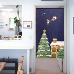 【受注生産】 のれん 星空とサンタクロース 幅85ｘ丈150cm