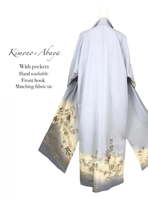(Size:L /Kimono×Abaya)Gold-leaf`s camellia pattern