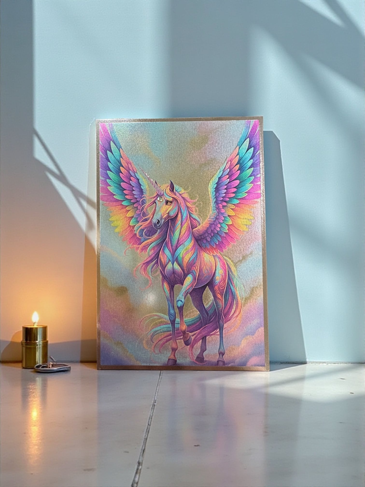2026年開運待ち受け ペガサス×ユニコーン 水晶守り絵セット【飛躍