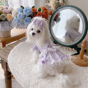 予約【№B08647】可憐なパープルフローラル ロリータ ドレスワンピ 予約【№B08647】可憐なパープルフローラル ロリータ ドレスワンピ