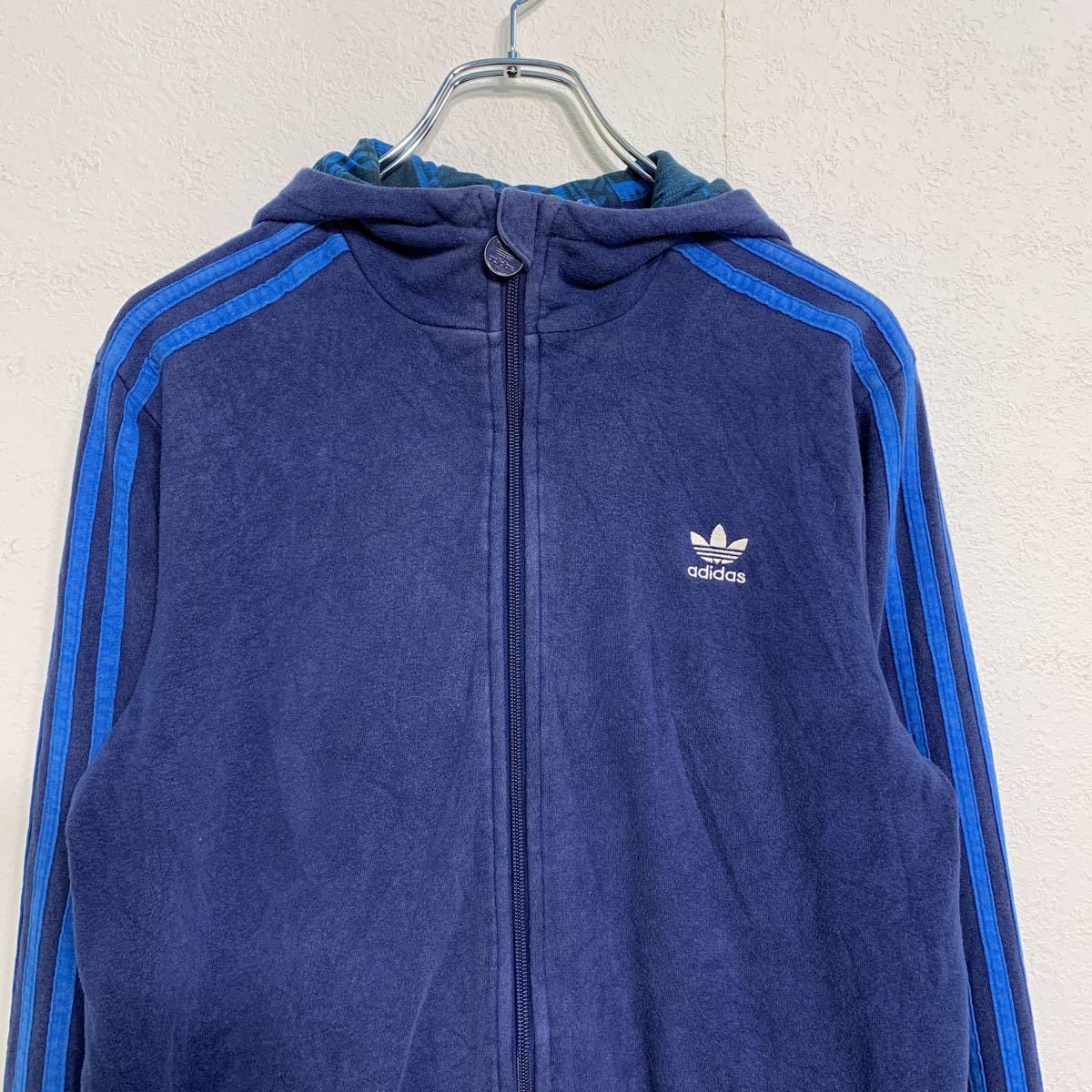 adidas ジップアップパーカー キッズ XL 15-16 ネイビー ブルー ...