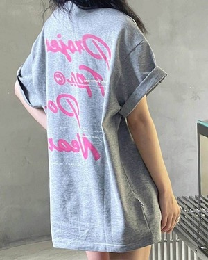 【韓国通販 dgo】英レタープリントTシャツ グレー(W2707）センス溢れるファッションitem