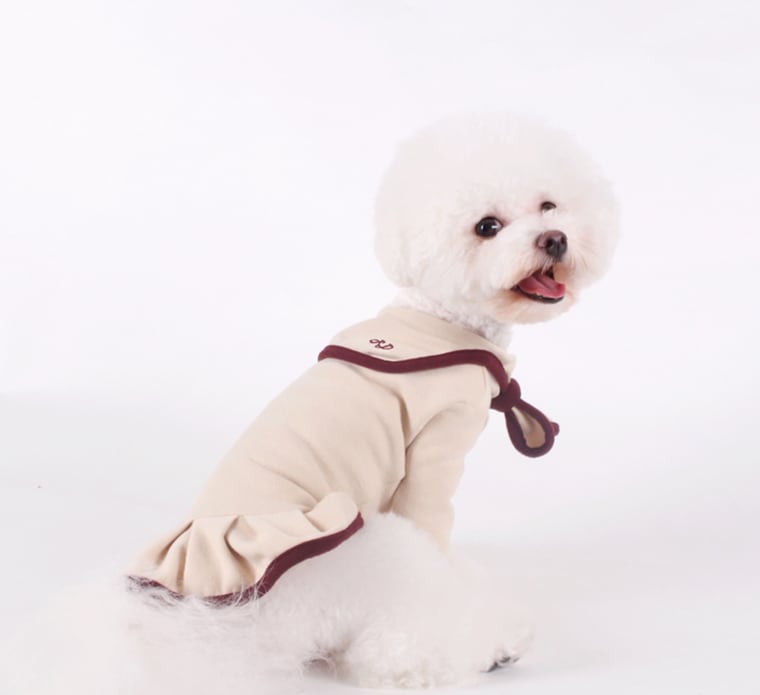 saera onepiece S ~ XL  /  犬の服 秋冬 新作  ストレッチ ドレス ドッグウェア 可愛い 犬服 長袖 ワンピース セーラー服 お揃い