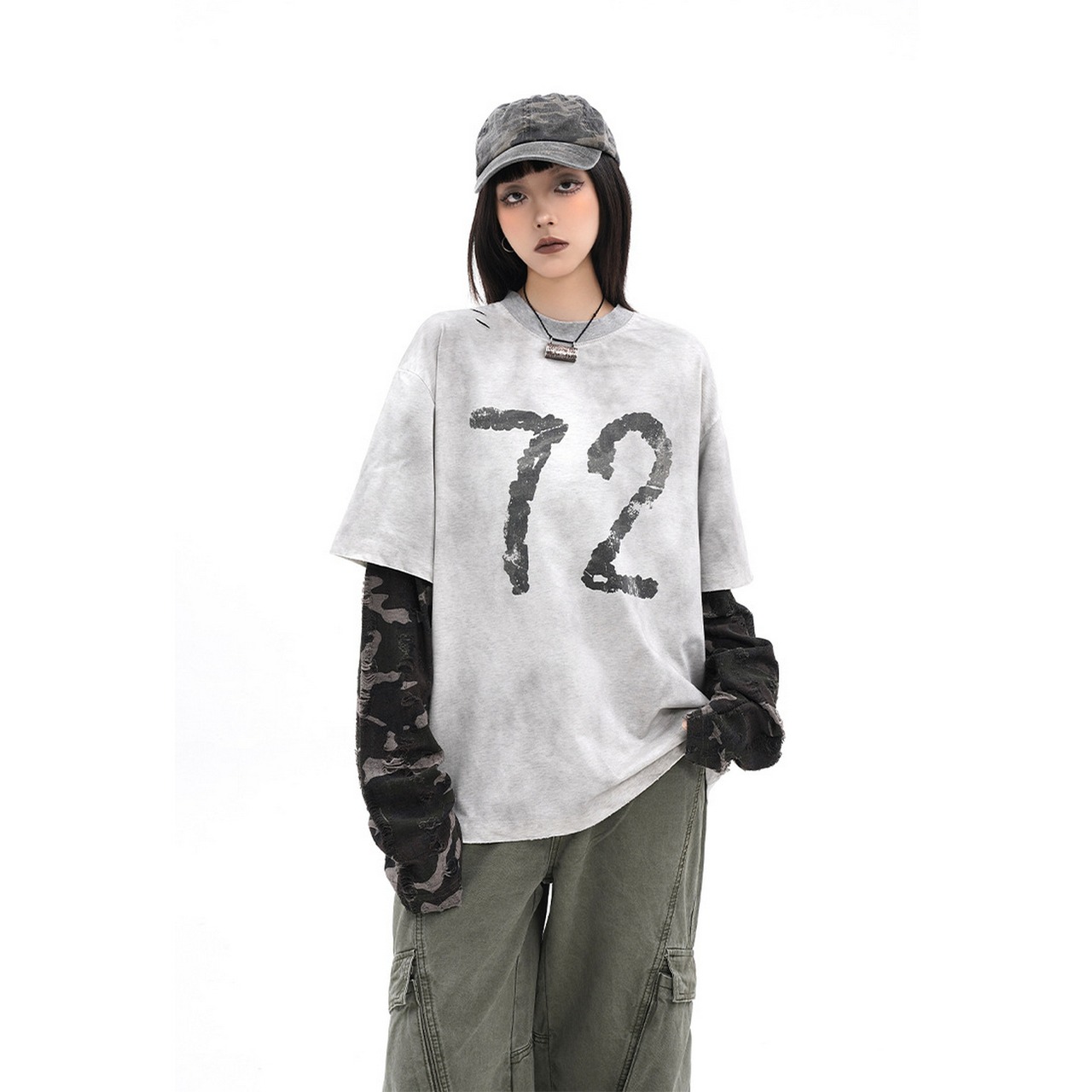 VINTAGE ストリート 72迷彩 ロングTシャツ T1258