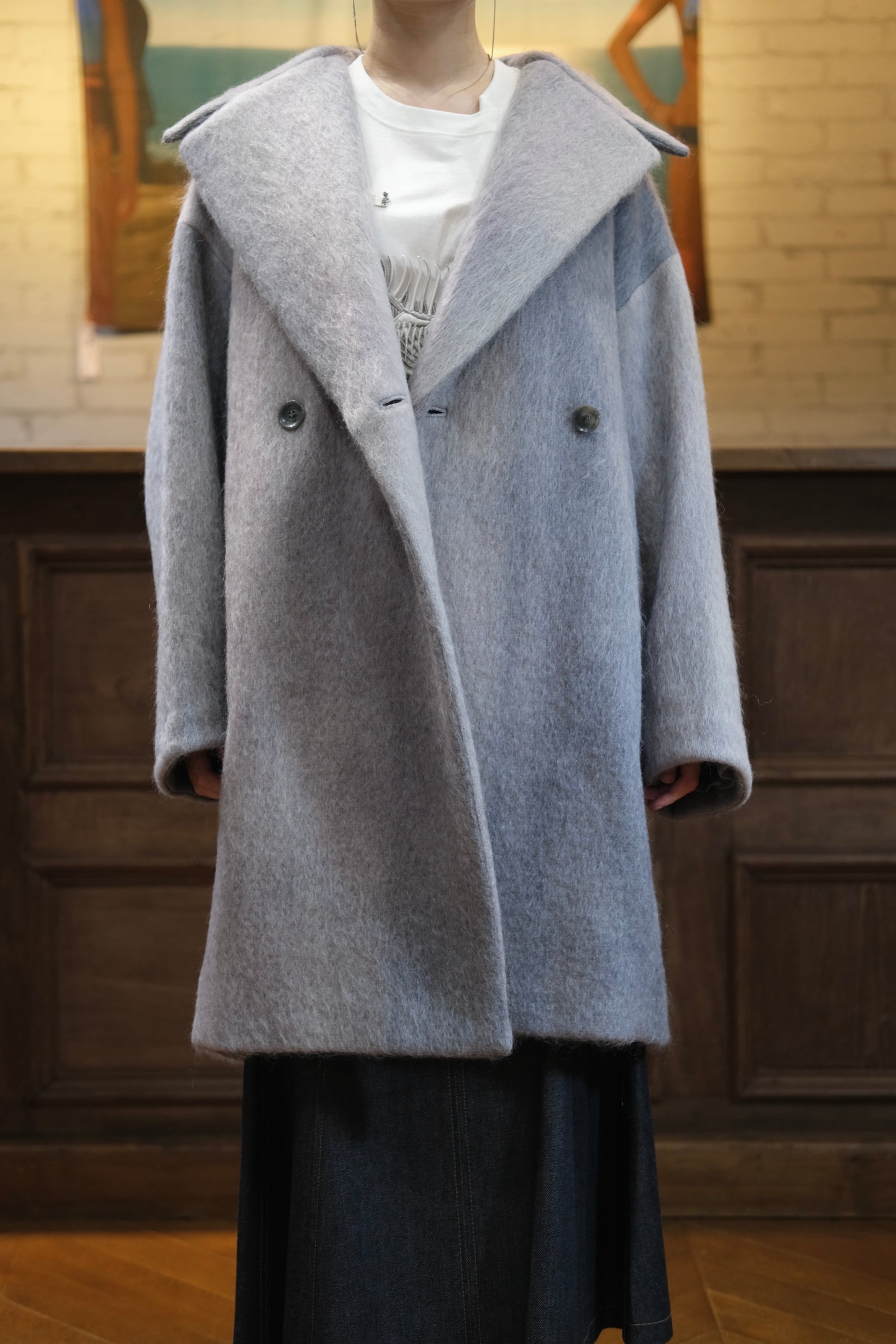 【国内買付】Mame Kurogouchi Mohair Breasted ダブルコート Mame Kurogouchi】Gradient Dye Mohair Double-Breasted Coat