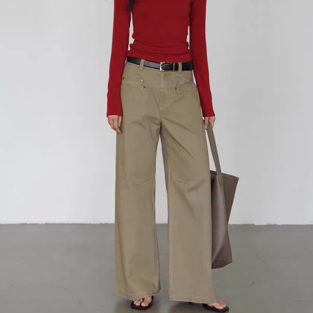 フロントヨーク切替ワイドパンツ　　1359