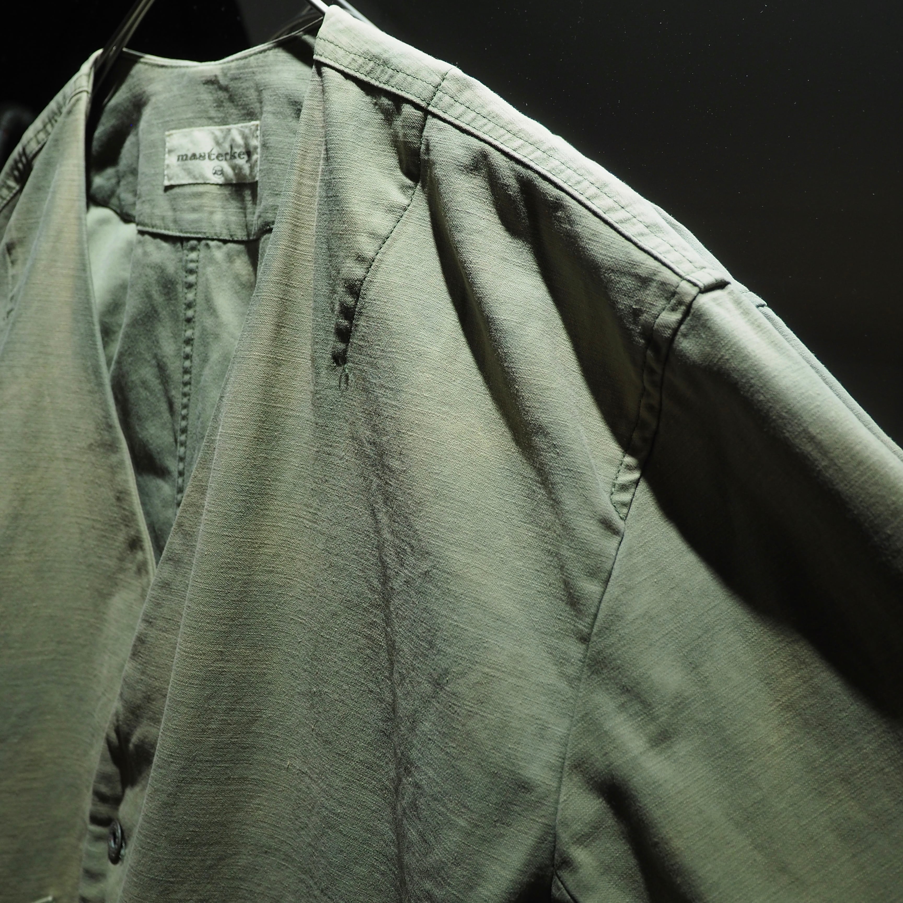 " MasterKey " No collar aging processing military jacket
