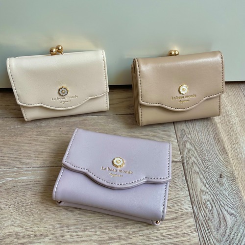 お花パールエポがま口折財布_JW-0516 画像