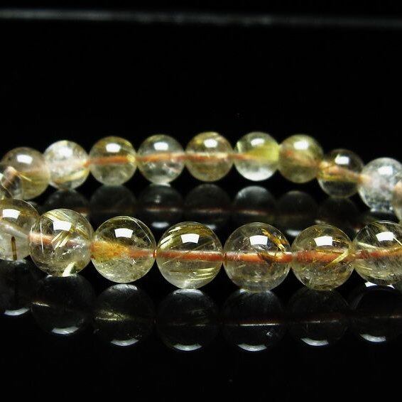 ルチルクォーツ ブレスレット 9mm タイチンルチルクォーツ タイチンルチル 一点物 メール便可 [M便 1/10] 111-49013