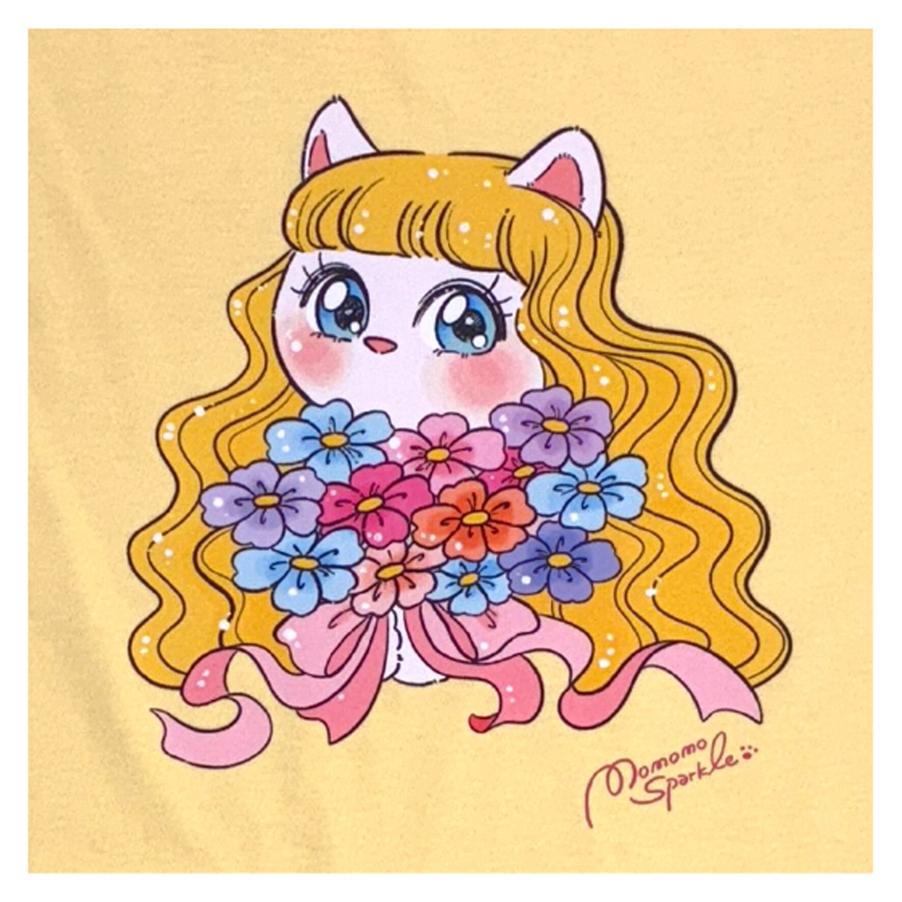 モモモスパークル Tシャツ ForYou | もんしゃみにおん【ねこ作家さんを