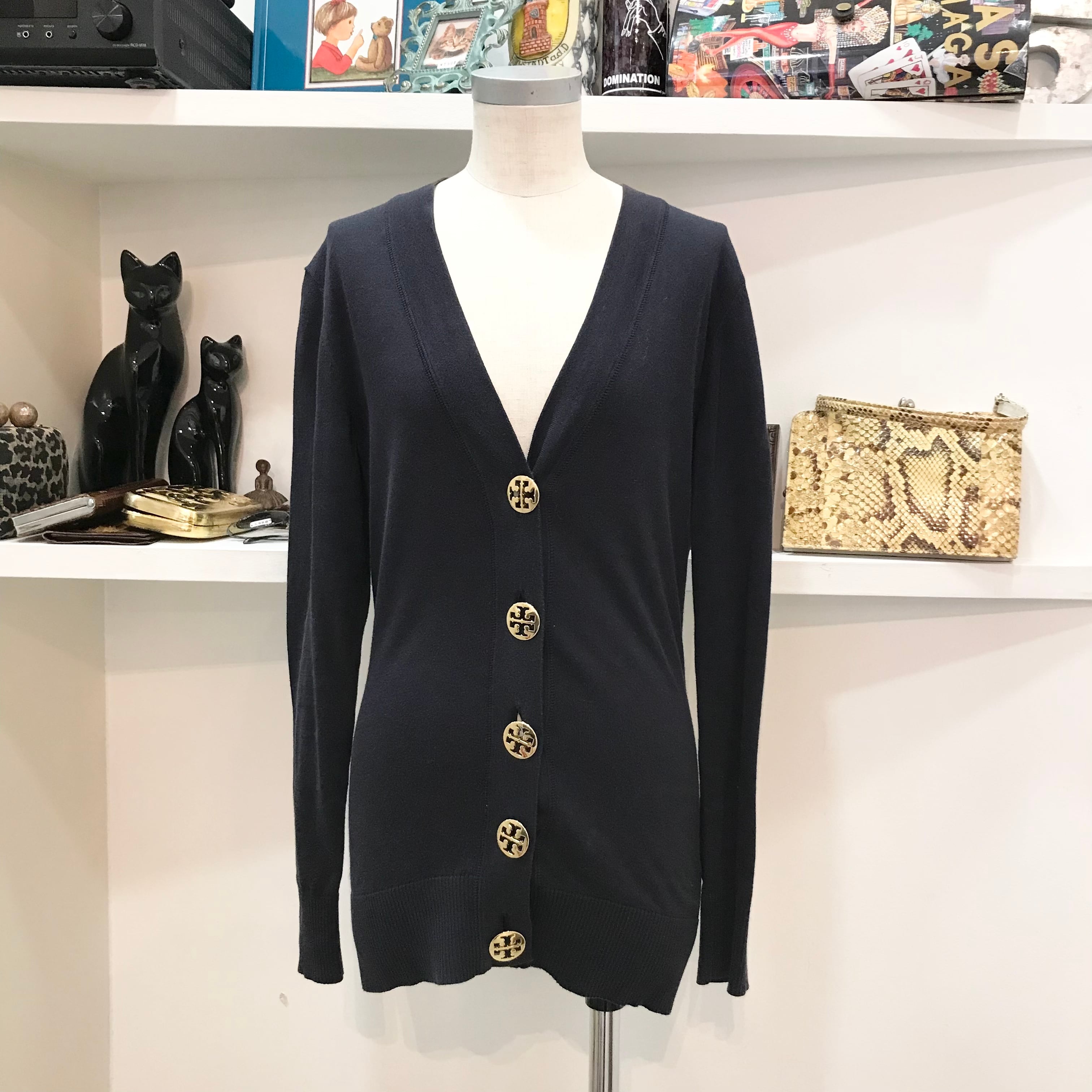 TORY BURCH/cardigan/xs/navy/トリーバーチ/カーディガン/ネイビー