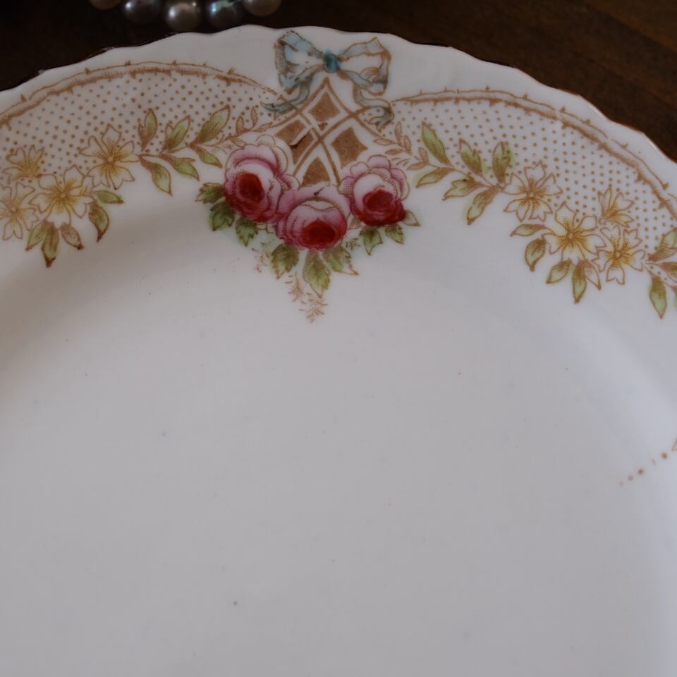 英国サミュエルラドフォードCassina プレート2枚 アンティーク薔薇柄