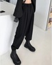 【大きいサイズS-4XL】【秋冬新作】ファッションパンツ♪ブラック/グレー2色展開◆#settc-220197