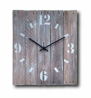 インテリア　メタルクロック Large Decorative Wall Clock 15-inch - Wood Rustic Original