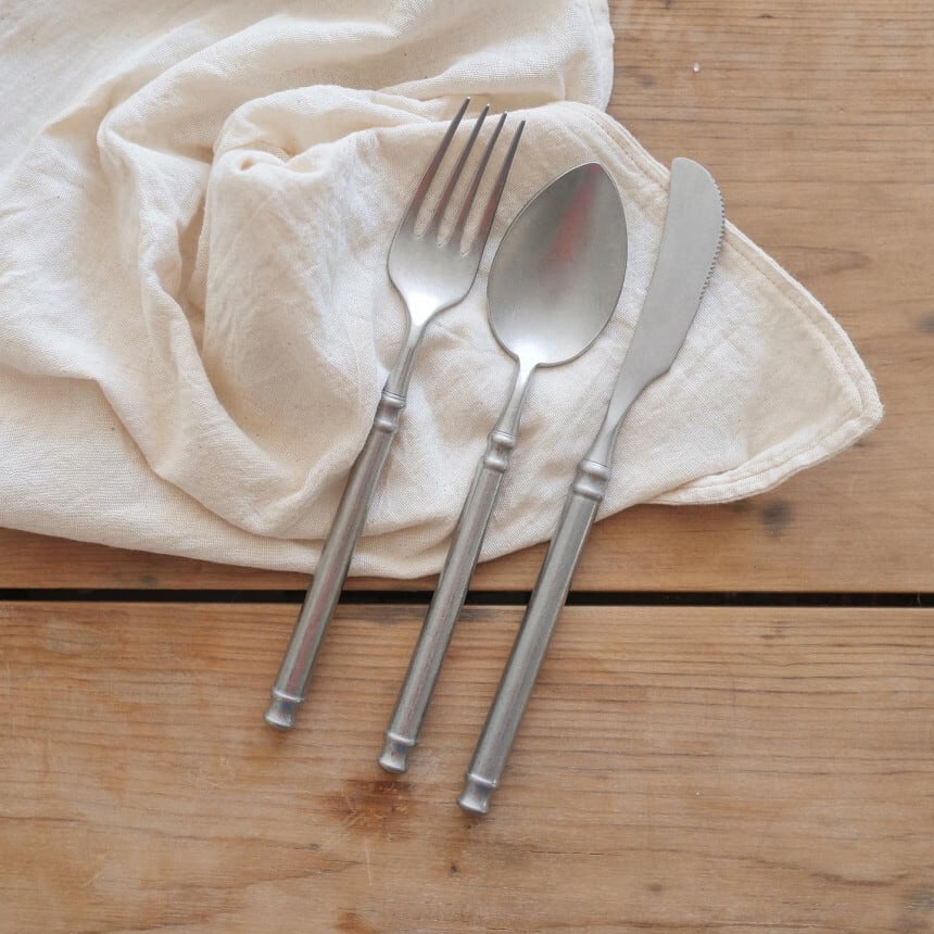 antique silver cutlery 3P set / アンティーク調 シルバー ディナー カトラリー セット スプーン フォーク ナイフ  韓国 北欧 雑貨 | tokki maeul (トッキマウル) / 韓国雑貨通販サイト