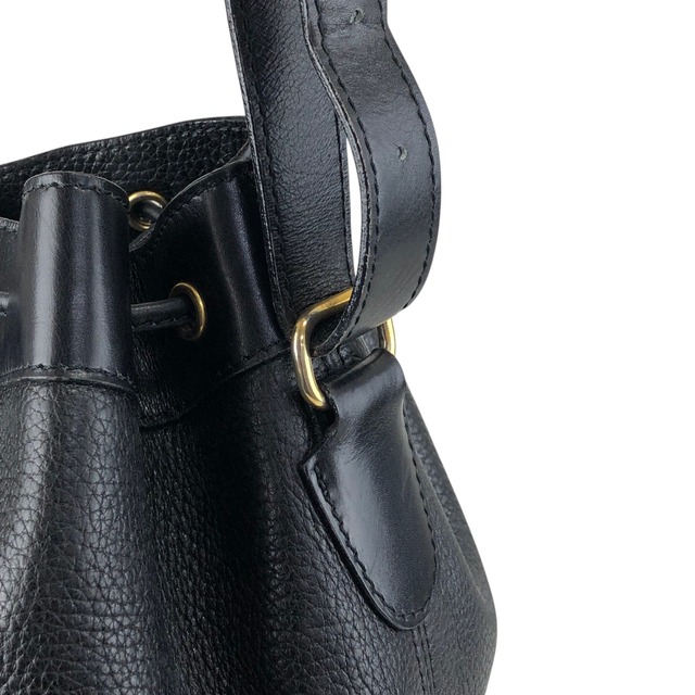 CELINE セリーヌ ショルダーバッグ ブラック ガンチーニ レザー 巾着 フロントポケット vintage ヴィンテージ オールド 3gt2jh