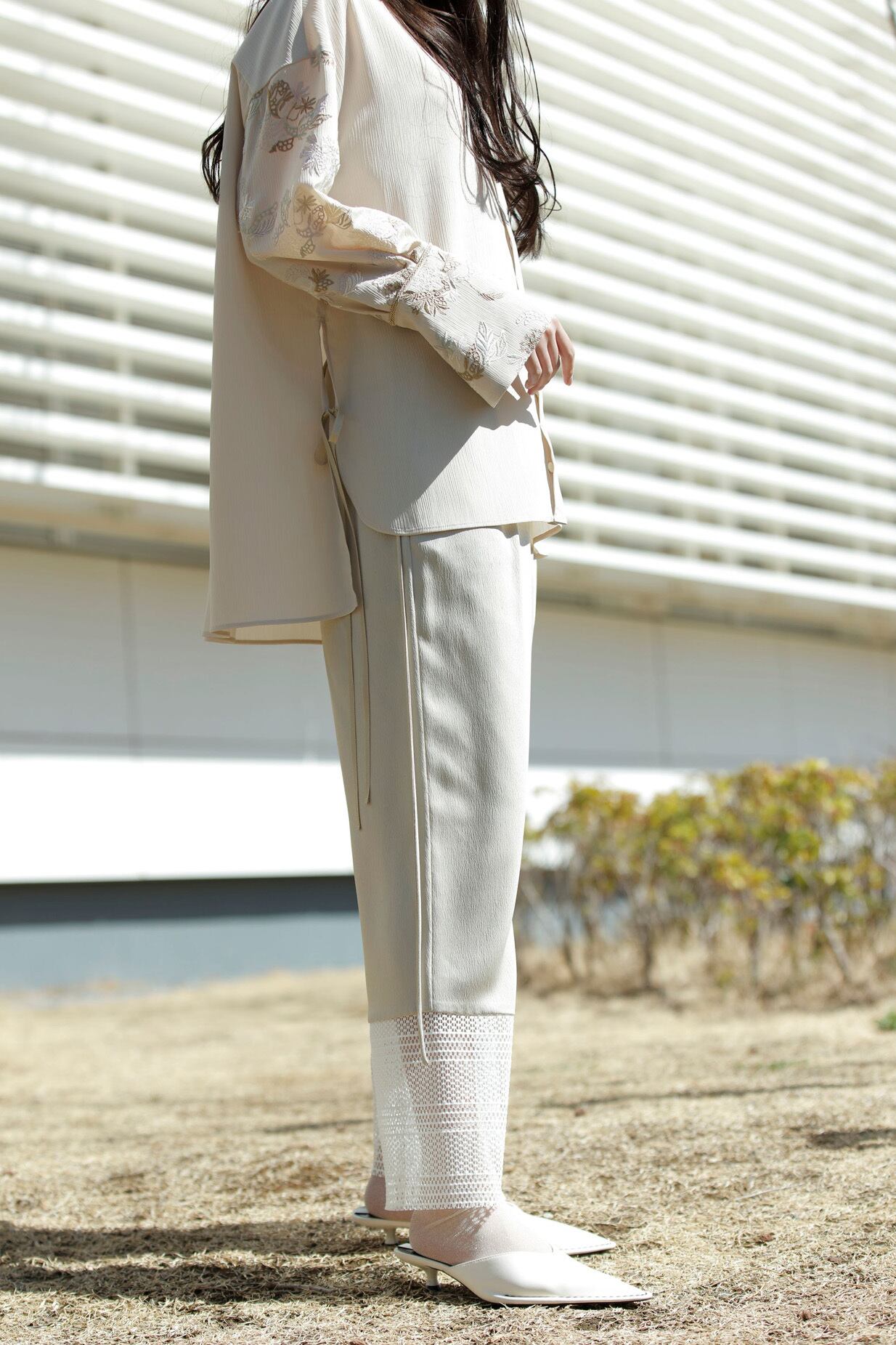 Lace Satin Pants GREY