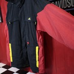 90s adidas マウンテンパーカー　ナイロン　黒×赤×黄色　ドローコーS