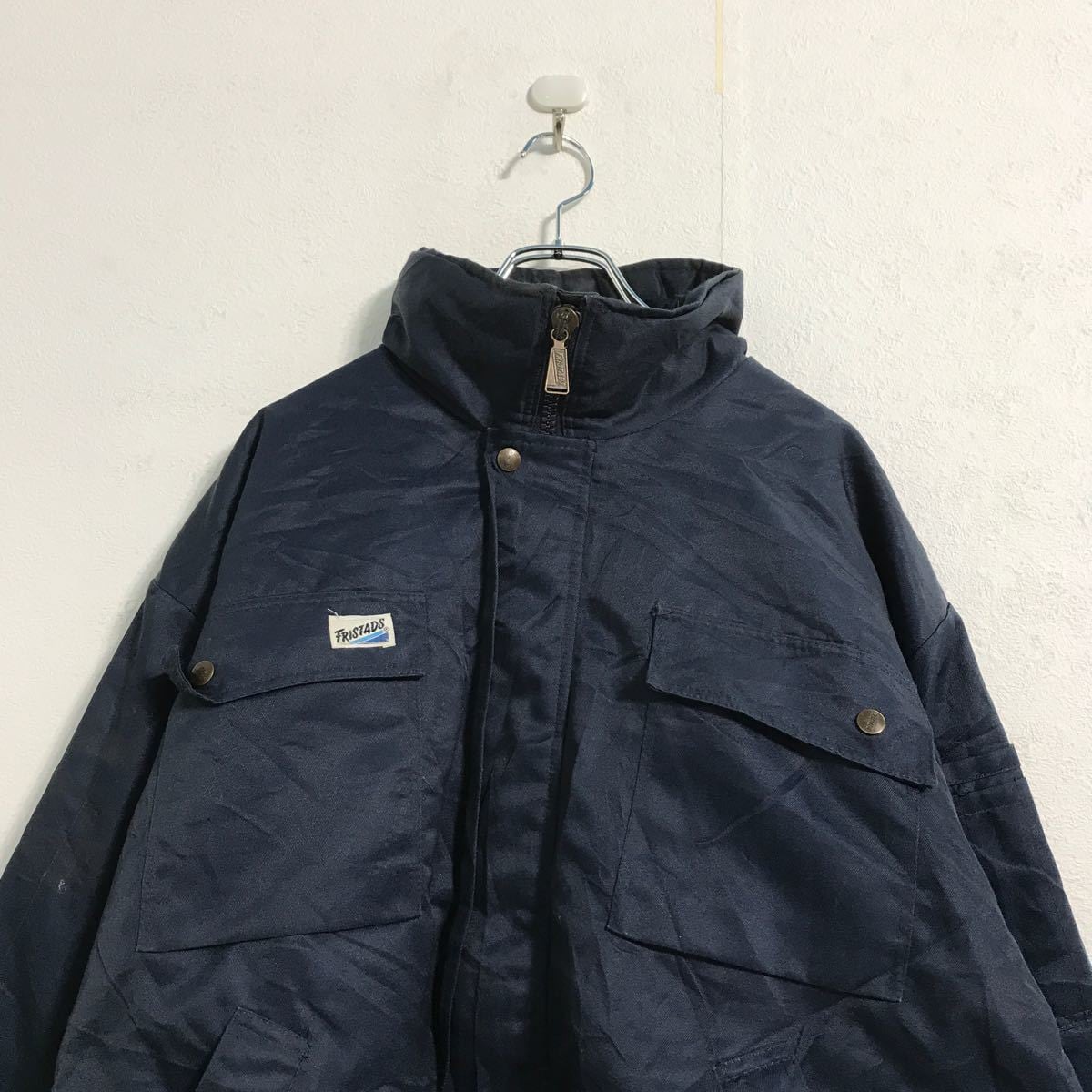 FRISTADS ワーク ジャケット L ネイビー 裏ボア 古着卸 アメリカ仕入