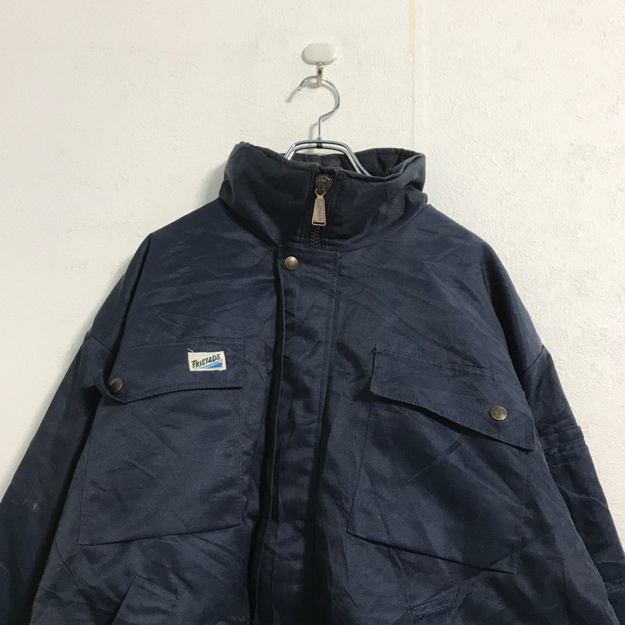 FRISTADS ワーク ジャケット L ネイビー 裏ボア 古着卸 アメリカ仕入 