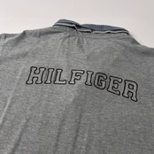 TOMMY HILFIGER トミーヒルフィガー レイヤード風 半袖ポロシャツ XXL/グレー/鹿の子