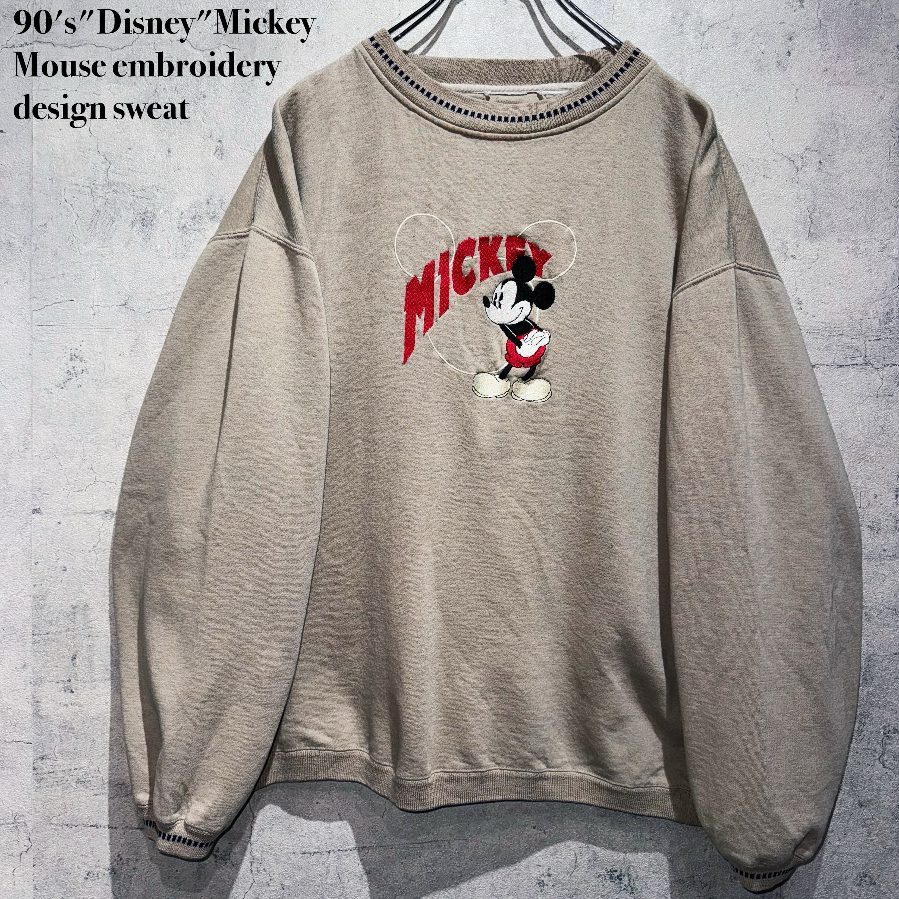 90's"Disney"Mickey Mouse embroidery design sweat