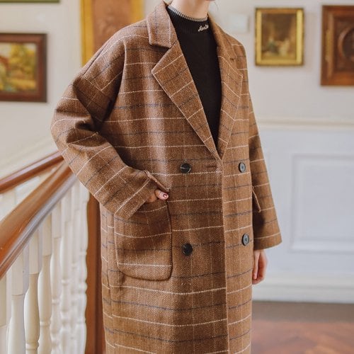 チェスターコート レディース チェック柄 ロング丈 アウター 秋冬新作