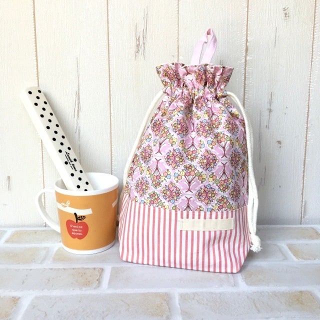 マカロン 白 YUWA ハンドメイド 給食袋 コップ袋 巾着 入園入学準備