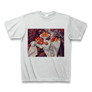 リンゴとオレンジのある静物（ポール・セザンヌ）：厳選名画Tシャツコレクション（アッシュ）・世界の美術作品名画グッズ【安心の送料込・税込】