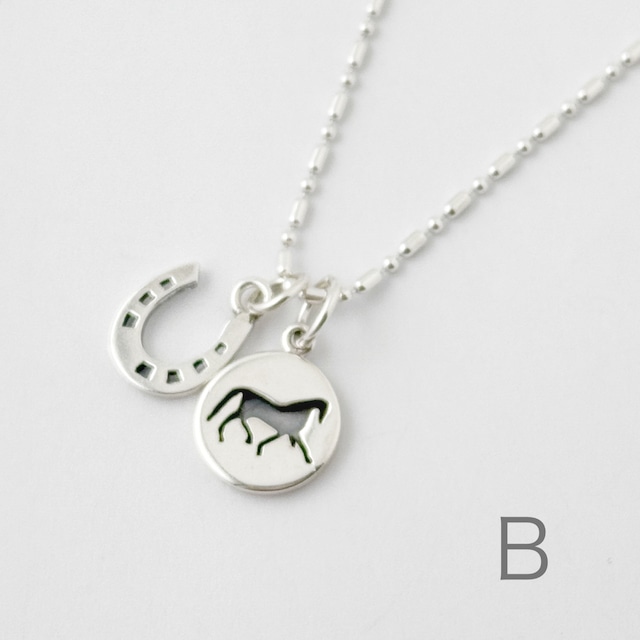 【再入荷】ホースコイン と 選べる 馬蹄 ペンダント (チェーン オプション) 馬 蹄鉄 ホース うま