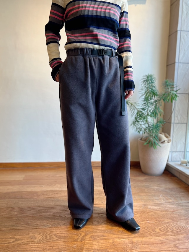 【BLACKのみ】MARGAUX VINTAGE / ウェビングベルトフリースパンツ
