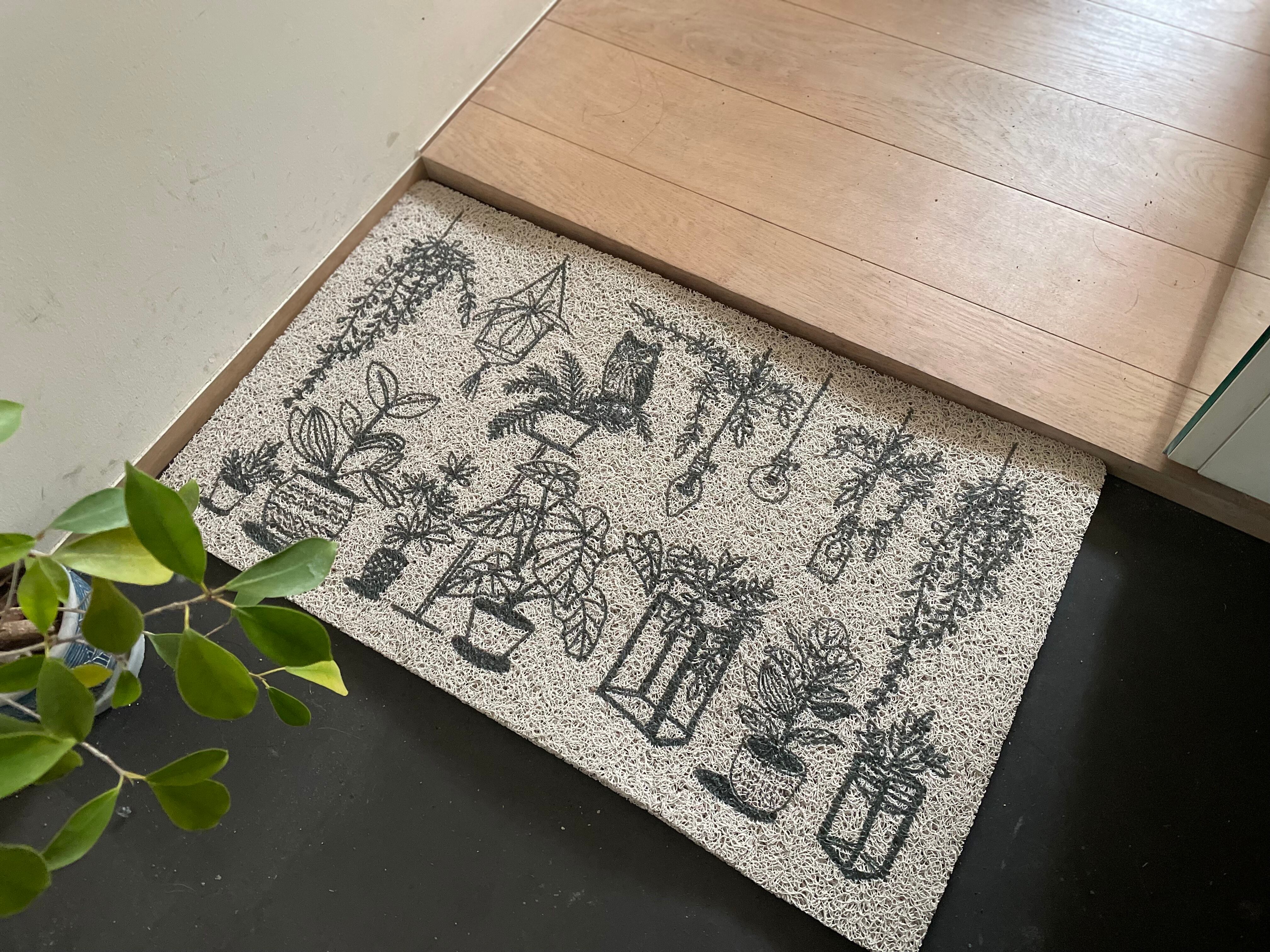 ふかふかテラスマット Houseplants 75×45 | インテリア マット 玄関 テラス ベランダ 敷物 おしゃれ ガーデン プール ...
