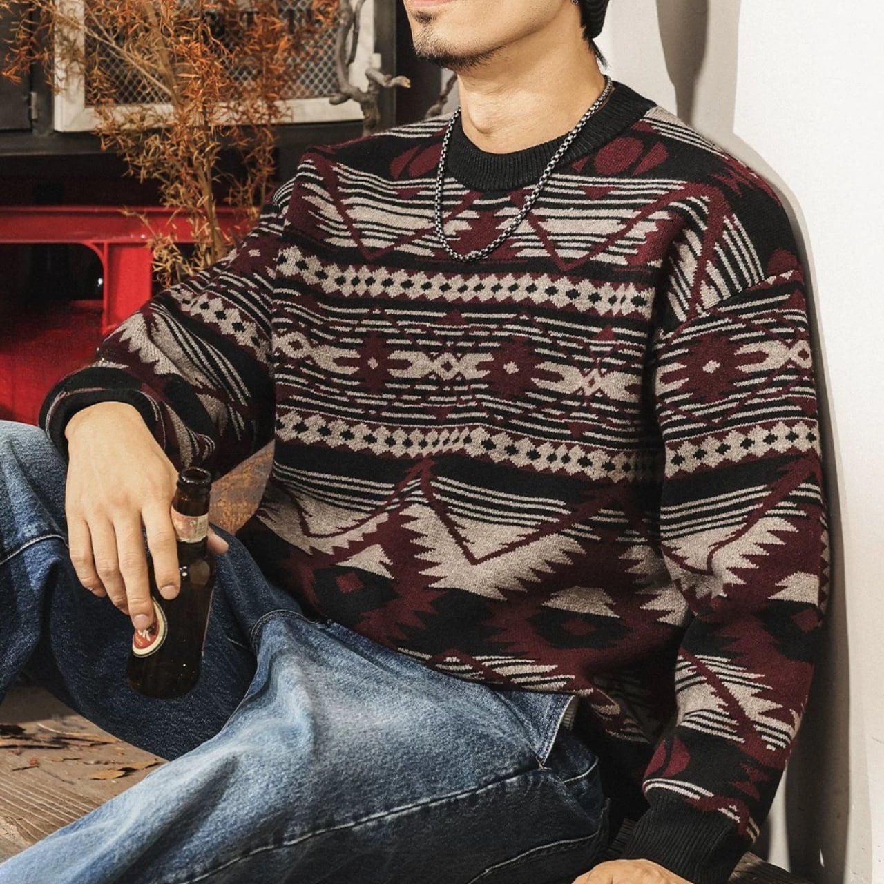 オーバーサイズ パターン柄 ニット 00612