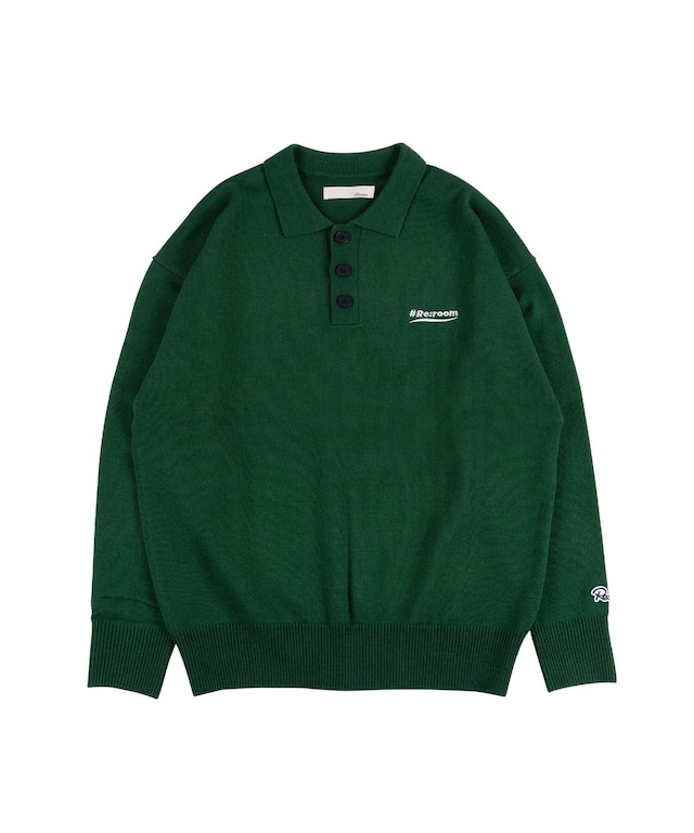 【#Re:room】LOGO EMBROIDERY BIG KNIT POLO SHIRT［REK129］