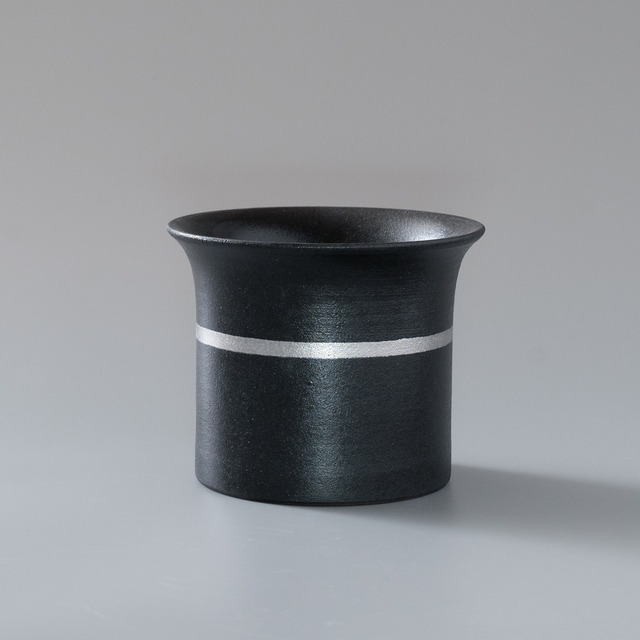 黒磁/白金彩 植木鉢
