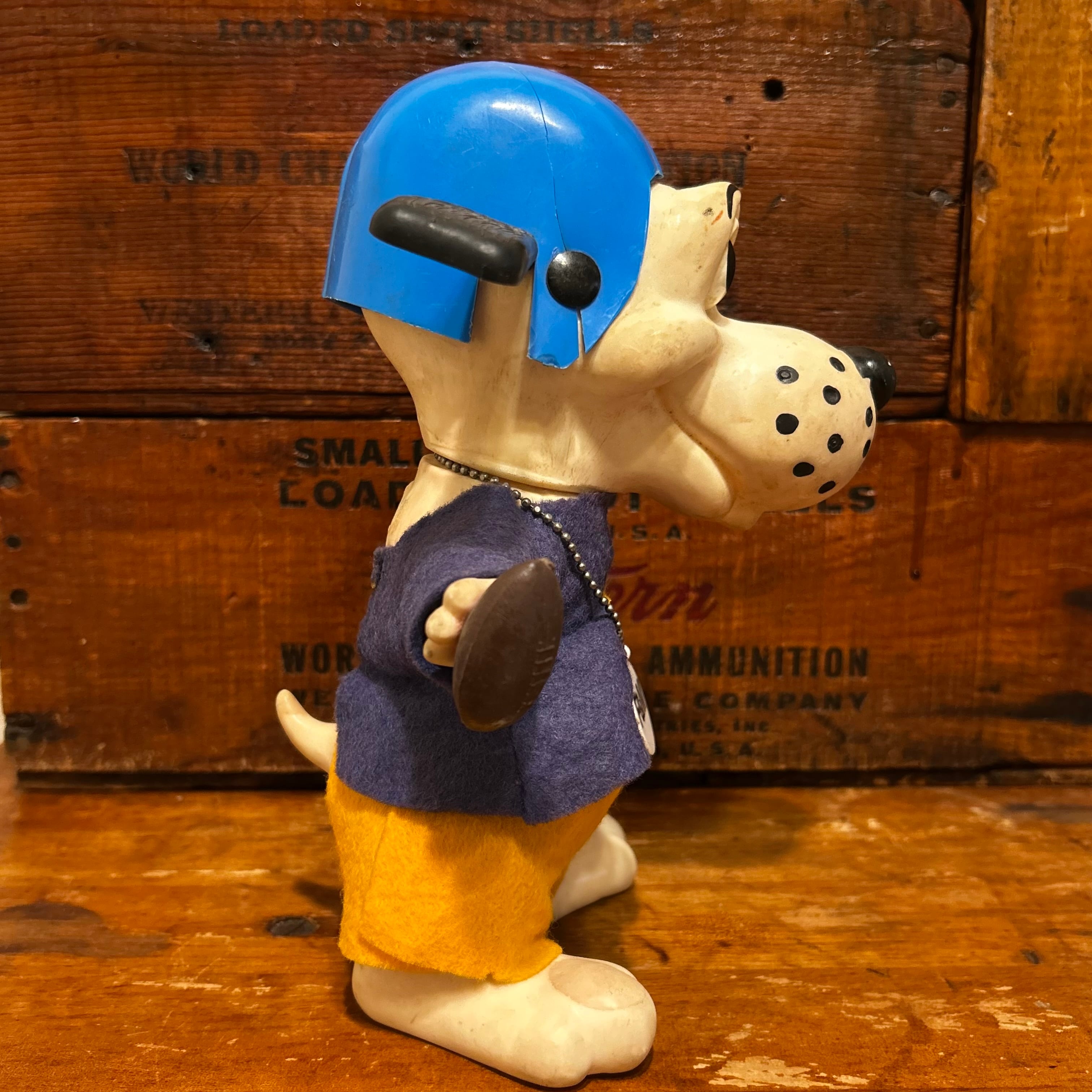 ロイデスドッグ・ノベルティバンク フットボール ドッグ ソフビ 貯金箱