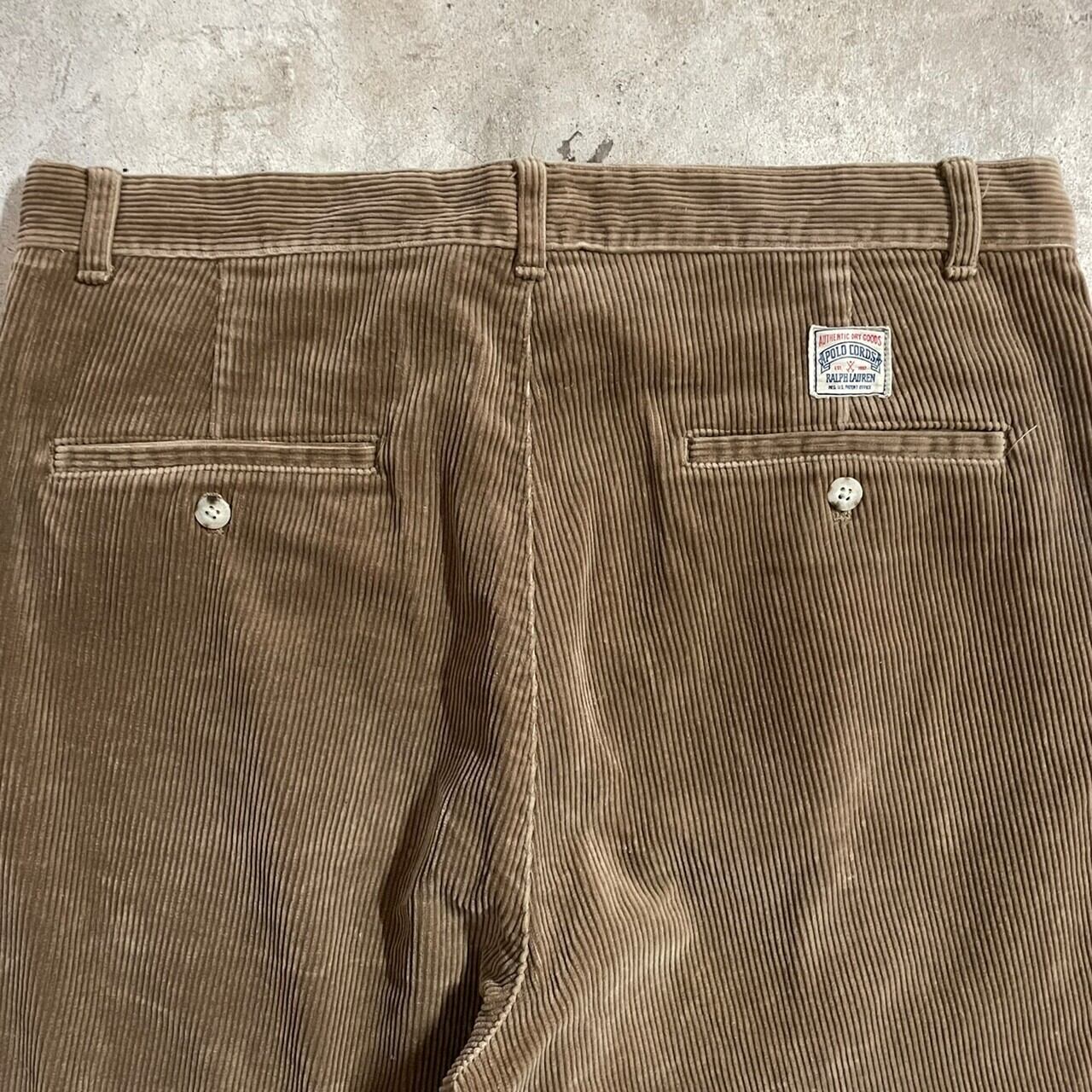 〖Polo Ralph Lauren〗90’s brown color 2tuck corduroy pants/ポロラルフローレン 90年代  ブラウンカラー 2タック ワイド コーデュロイ パンツ/msize/#0526/osaka | 〚ETON_VINTAGE〛 powered by  BASE