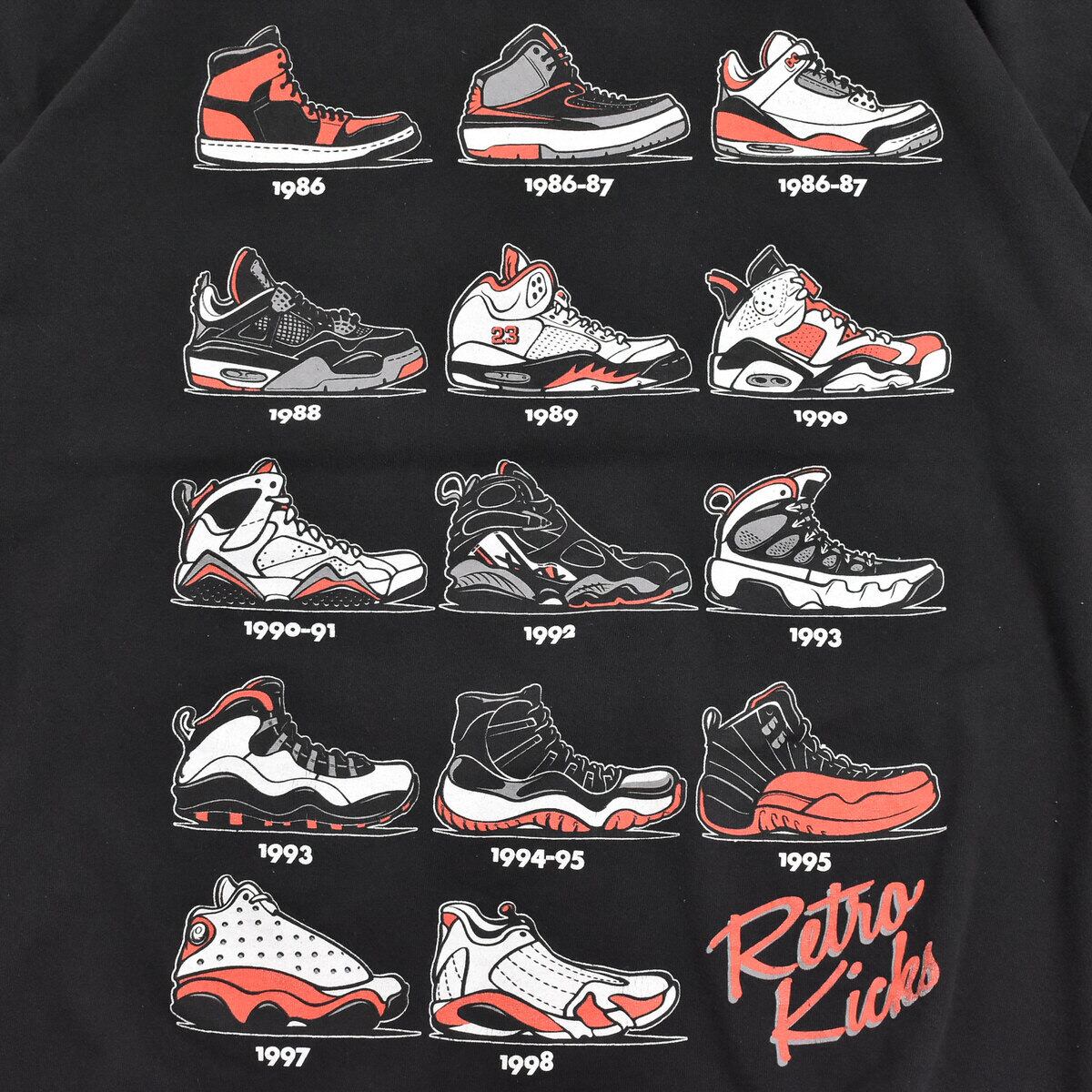 Retro kicks AIR JORDAN print T-shirt | 古着屋 grin days memory ...