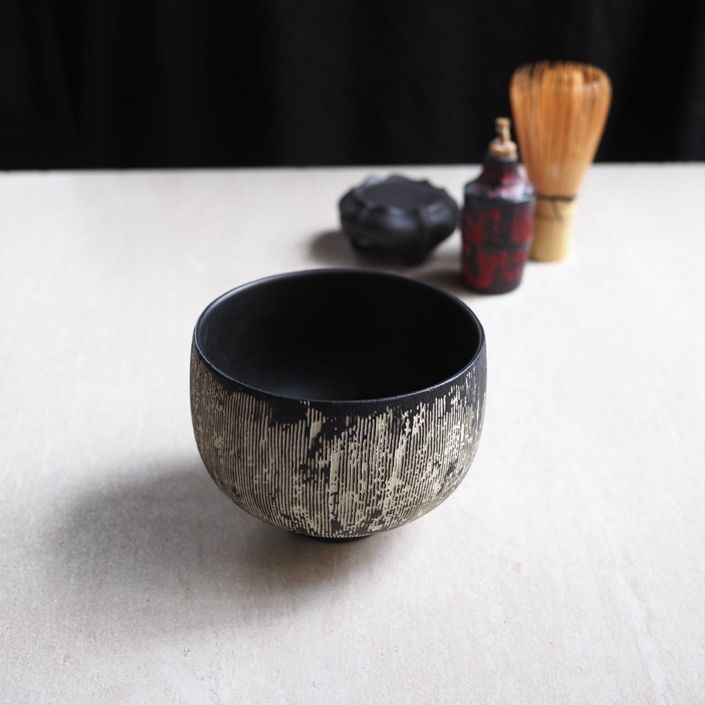 東 一仁/茶碗 白黒 茶碗