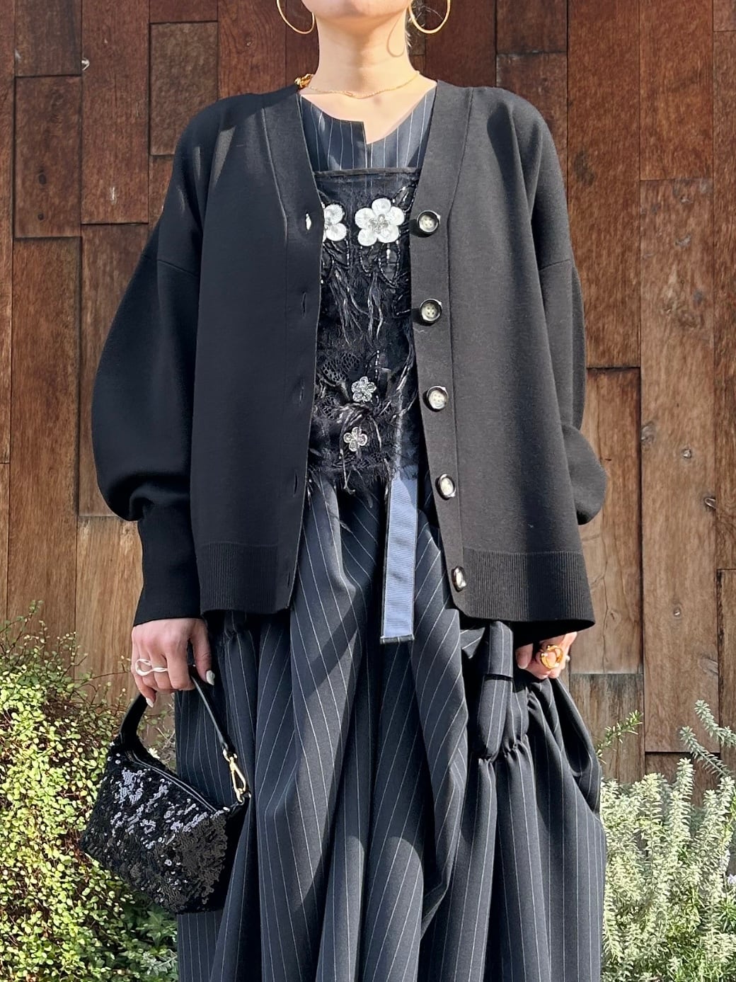 enfold エンフォルド アシンメトリーノーカラーカーディガン（24SS  