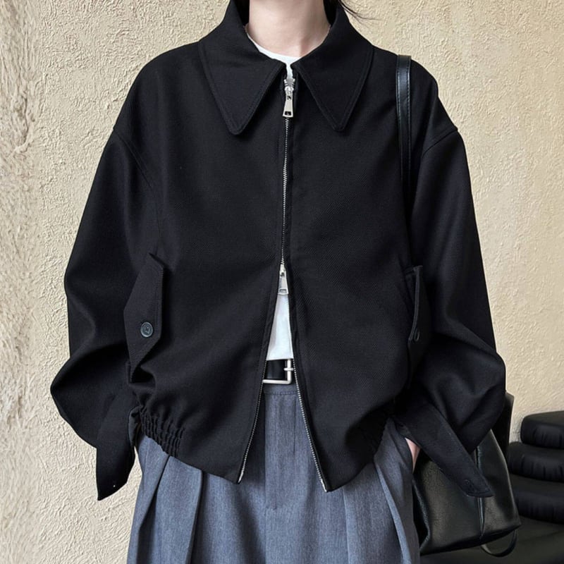 オープンカラー ダブルジップジャケット N00301