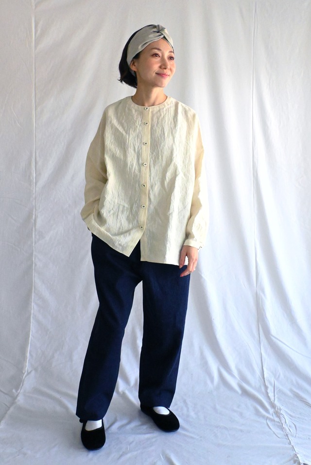 ＣＴ１１１１４　国産天日干しリネンＢＯＸシャツ　