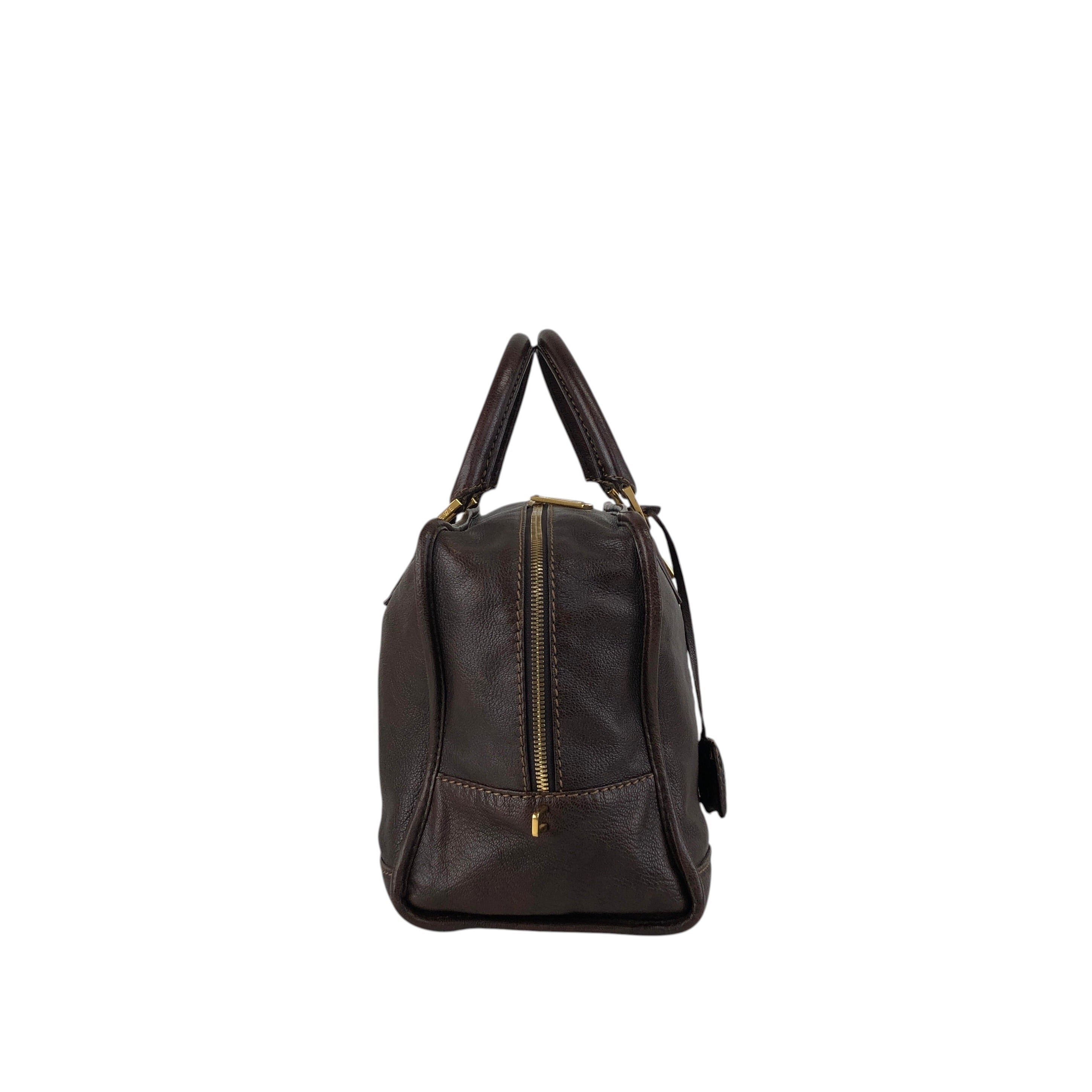 LOEWE ロエベ ハンドバッグ ブラウン アナグラム レザー アマソナ ミニ