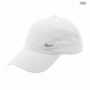 ナイキ帽子ドライフィット クラブ CB MT スウッシュ キャップ FB5372 100ホワイト/メタリックシルバー