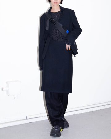30%OFF]＜NOUQUE＞ ウールライクジャージーウエスト切り替えコート 
