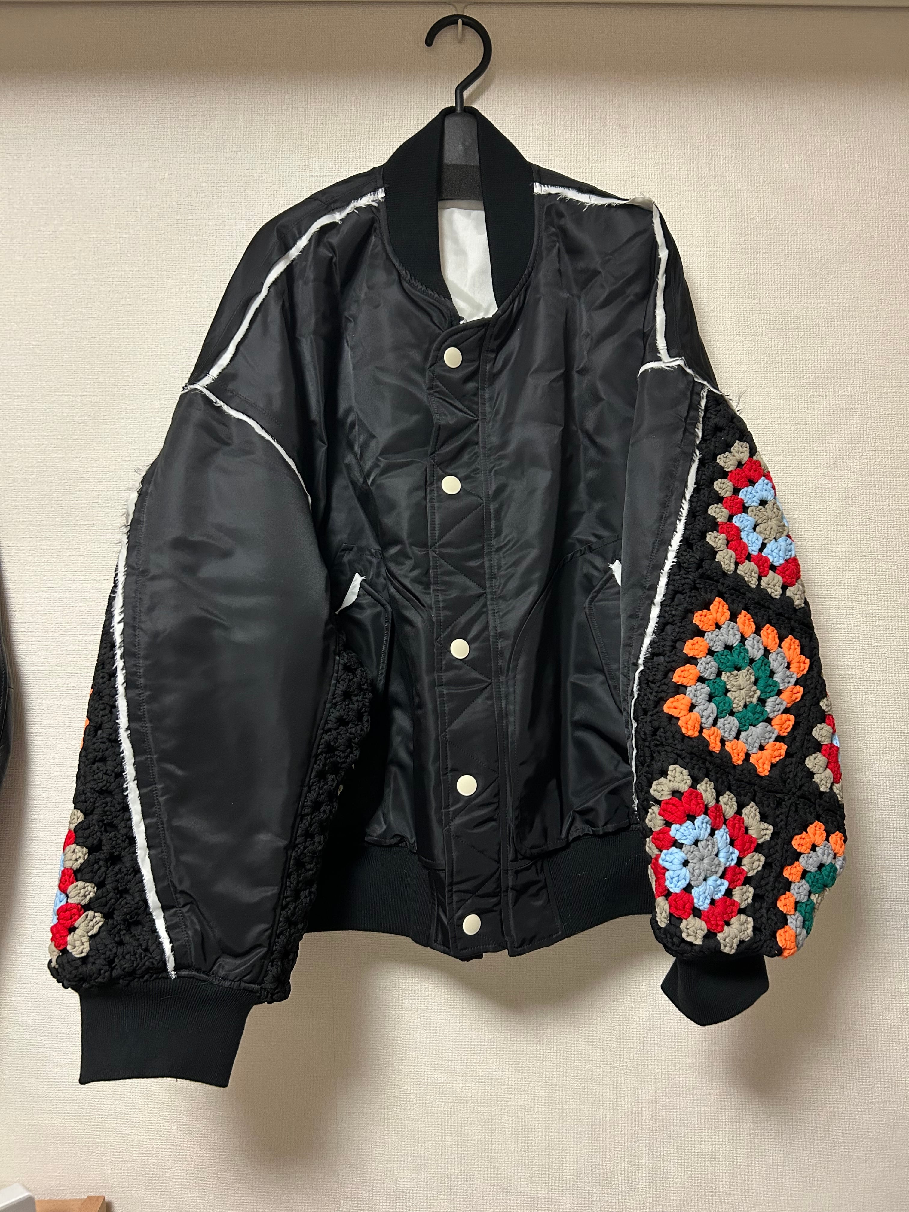 【 DISCOVERED ディスカバード】CROCHET SLEEVE MA-1 BLACK